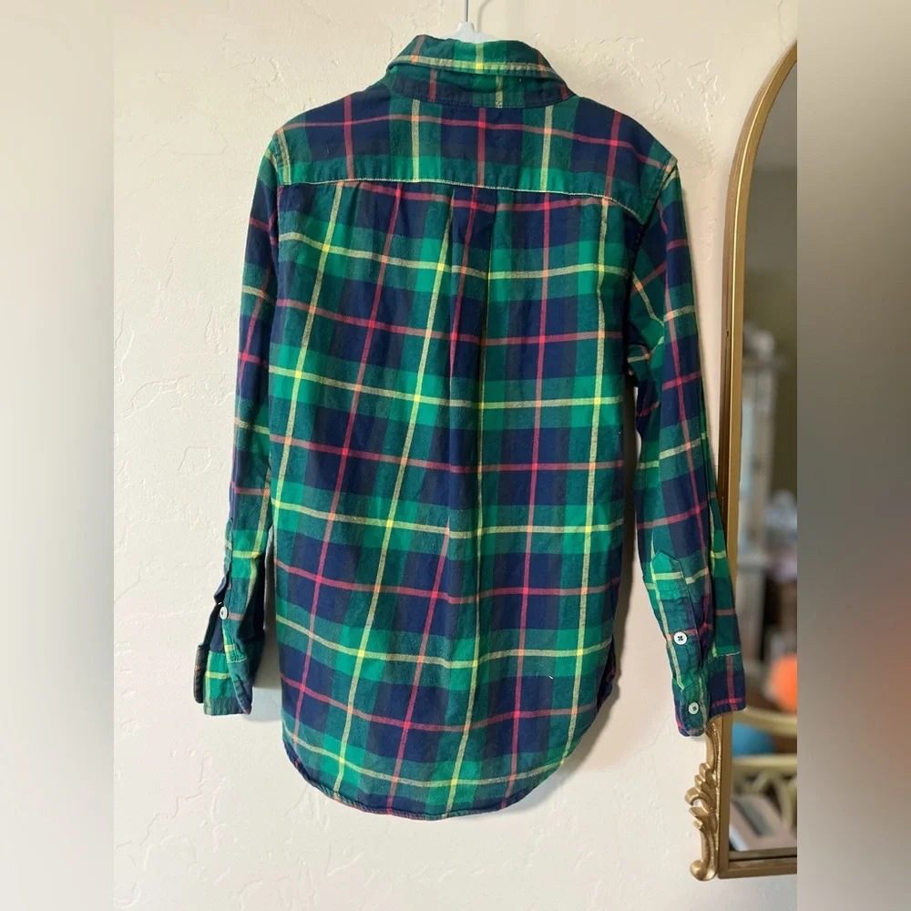 Polo Ralph Lauren Plaid Cotton Poplin Button Down Long Sleeve Shirt Size 7